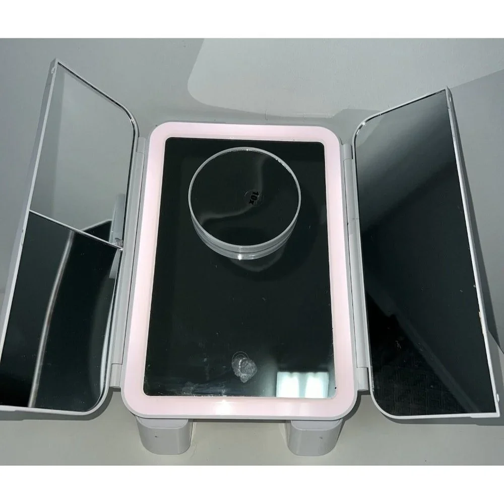 Lighted Makeup Mirror Trifold 3 Color Lighting Modes Portable Travel Phabmax
